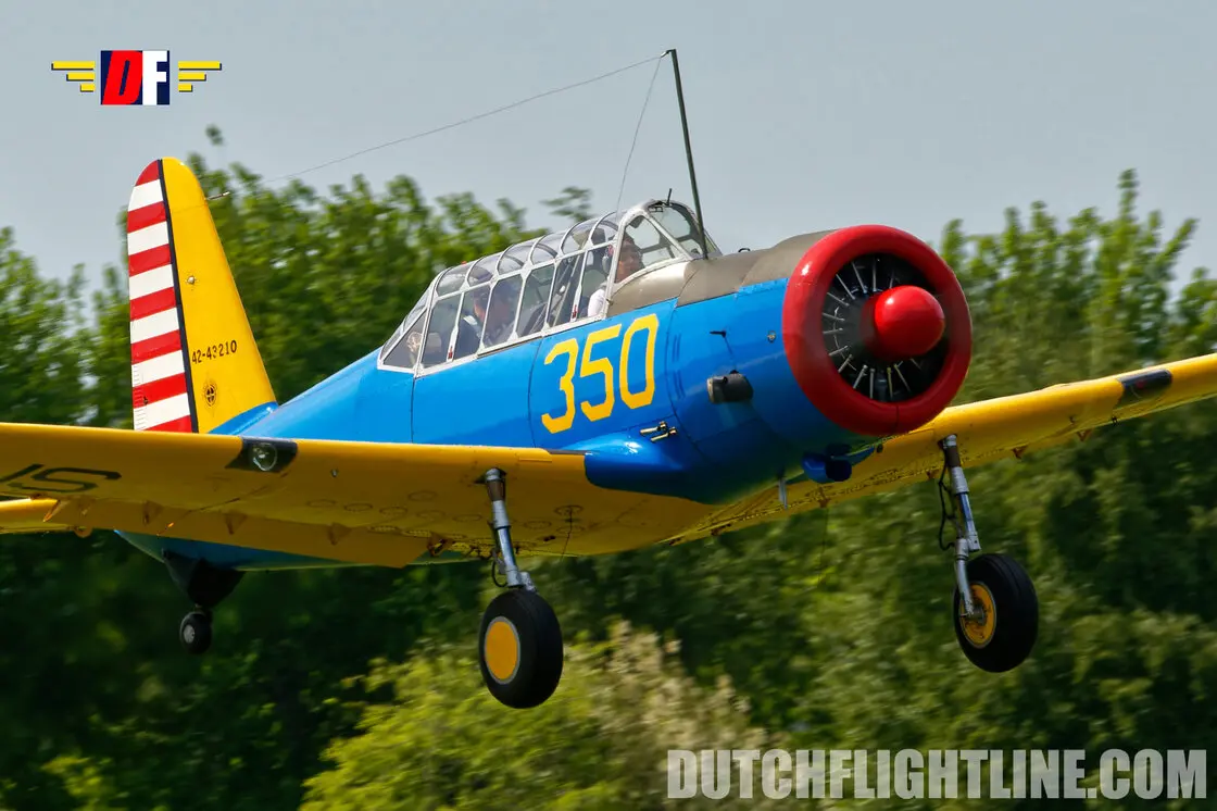 Vultee BT-13A Valiant at Fly-in Hoogeveen organised by Egmond Vintage Wings (EVW) 